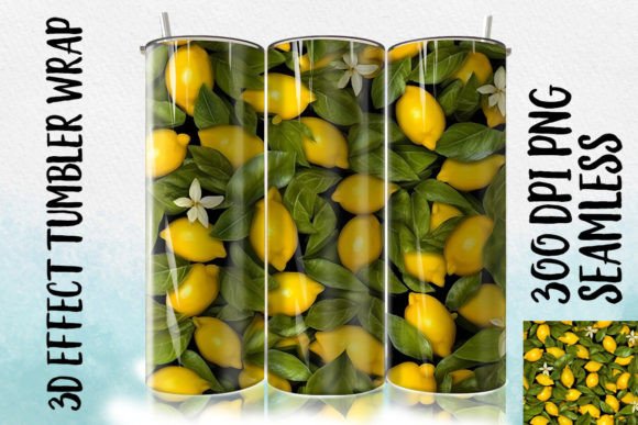 Download 3D Lemon Leaf Tumbler Wrapp 1 - Leaf Collection