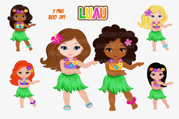 Download Luau Party Digital Clipart Hawaiian Girl - Hawaiian Collection