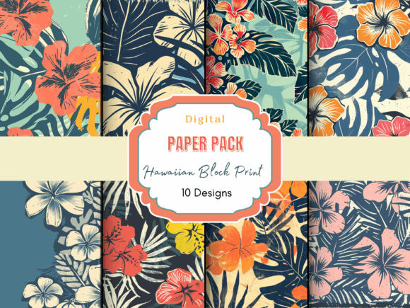 Download Vintage Hawaiian Block Print - Hawaiian Collection