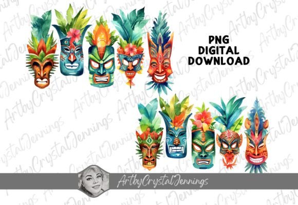 Download Colorful Hawaiian Luau Tiki Mask PNG - Hawaiian Collection
