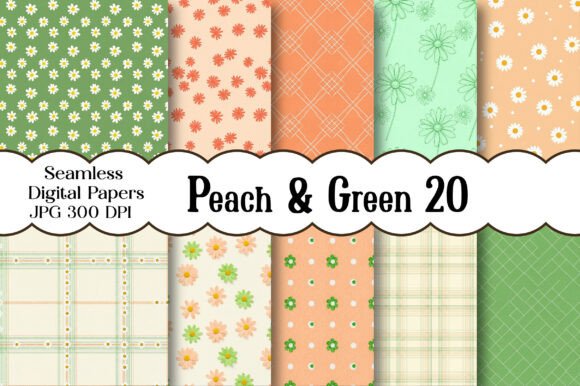 Download Peach &amp; Green Daisies Seamless Papers - Daisies Collection