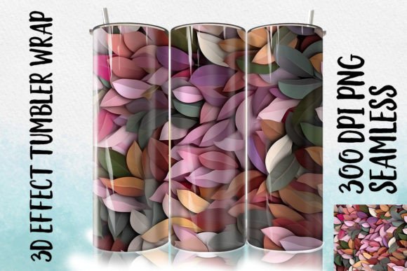 Download 3D Magnolia Leaf Tumbler Wrapp 1 - Leaf Collection