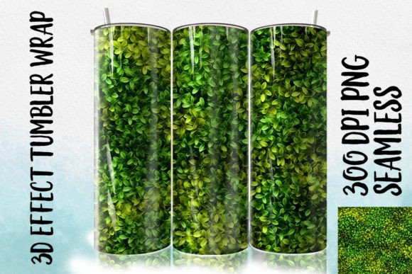 Download 3D Boxwood Leaf Tumbler Wrapp 1 - Leaf Collection