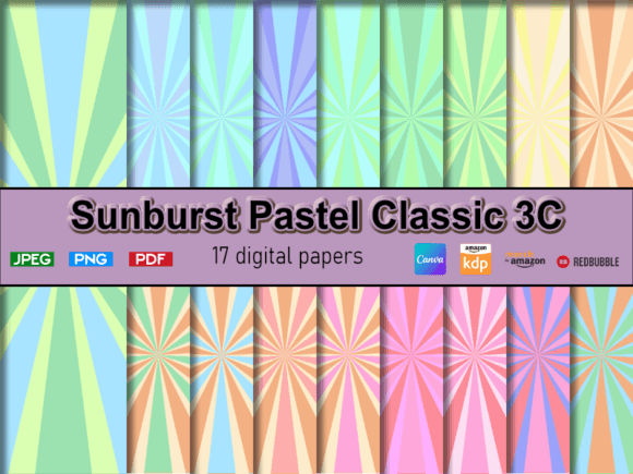 Download Sunburst Pastel Background Digital Paper - Premium Resources
