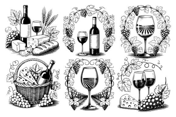 Download Wine and Cheese SVG Bundle - Cheese Collection