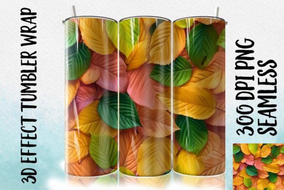 Download 3D Beech Leaf Tumbler Wrapp 2 - Leaf Collection